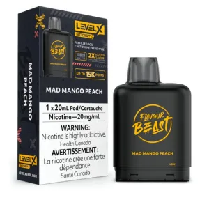 (NEW!) Flavour Beast Level X 15k puff BOOST disposable pods - Mad Mango Peach