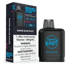 (NEW!) Flavour Beast Level X 25k puff BOOST disposable pods - Bomb Blue Razz