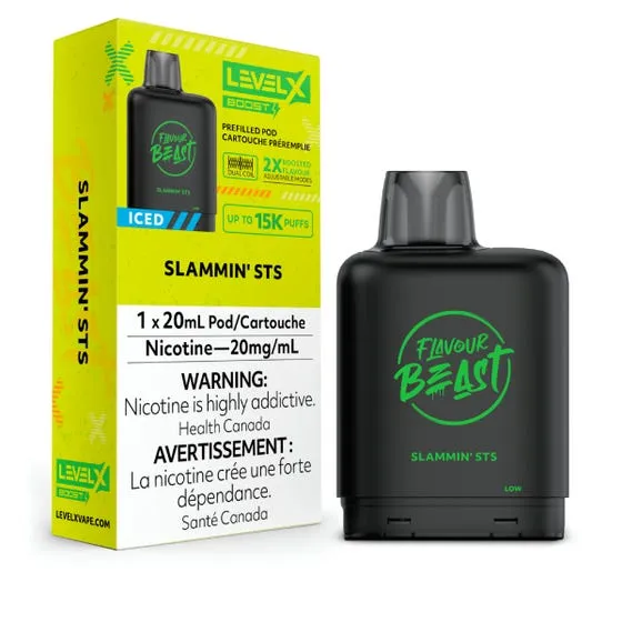 (NEW!) Flavour Beast Level X 25k puff BOOST disposable pods - Slammin' STS Iced