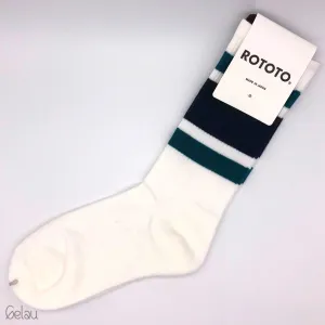 New School Socks - Blue and Green Stripes