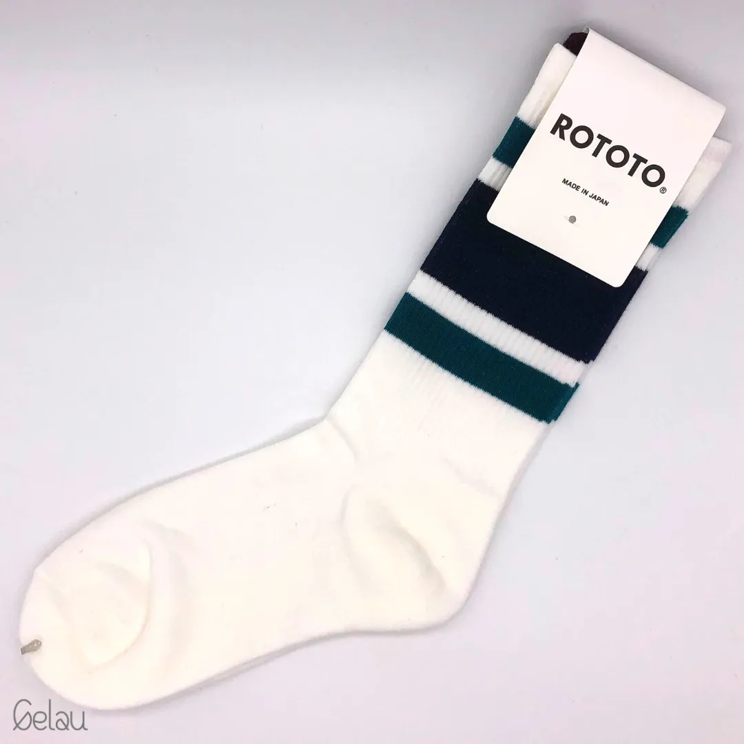 New School Socks - Blue and Green Stripes