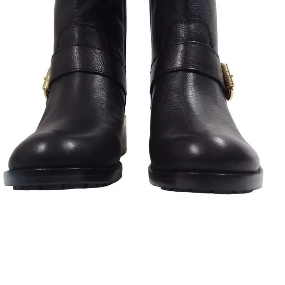 New Vince Camuto Wendeema WomensLeather MotoBoot Harness Detailed Mid-Calf 6.5M