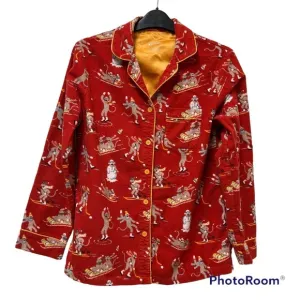 Nick and Nora Sock Monkey Flannel Pajama Top
