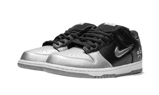 Nike SB x Supreme Dunk Low "Jewel Swoosh" Silver