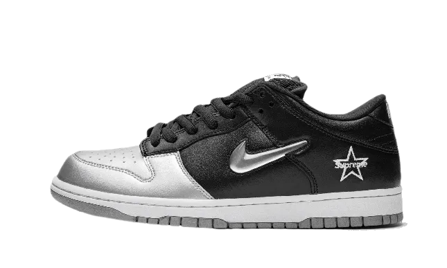 Nike SB x Supreme Dunk Low "Jewel Swoosh" Silver