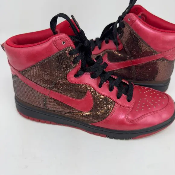 Nike Women's Dunk High Skinny Metallic Sneaker 8.5