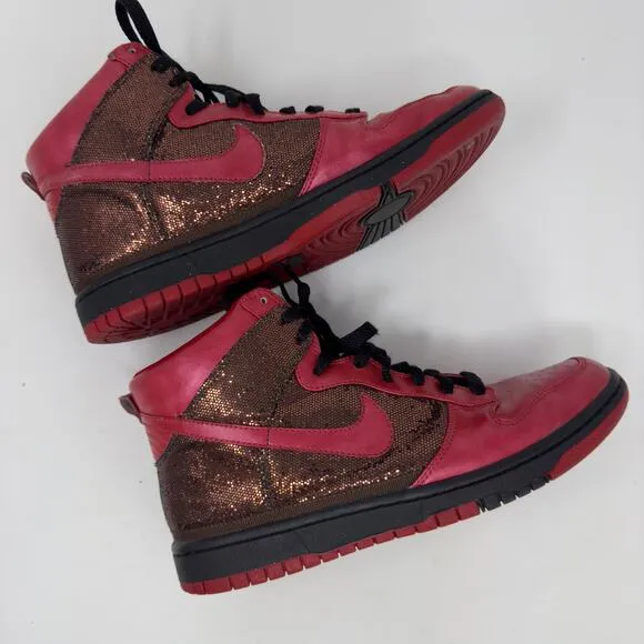Nike Women's Dunk High Skinny Metallic Sneaker 8.5