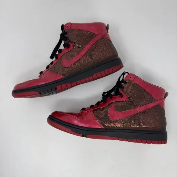 Nike Women's Dunk High Skinny Metallic Sneaker 8.5