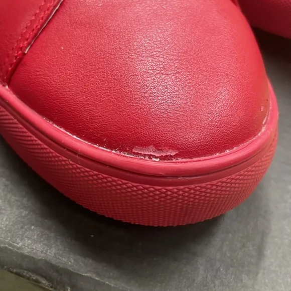 NWB FIESSO ENCORE DAMAGE LEATHER RED SHOE FI6901 hi top boot zipper