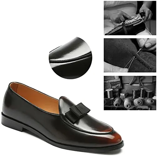 NXY Men's Round Toe Loafers Smoking Slipper Party Wedding Dress Shoes Plus Size