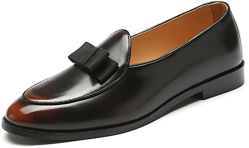 NXY Men's Round Toe Loafers Smoking Slipper Party Wedding Dress Shoes Plus Size