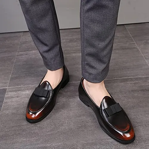 NXY Men's Round Toe Loafers Smoking Slipper Party Wedding Dress Shoes Plus Size