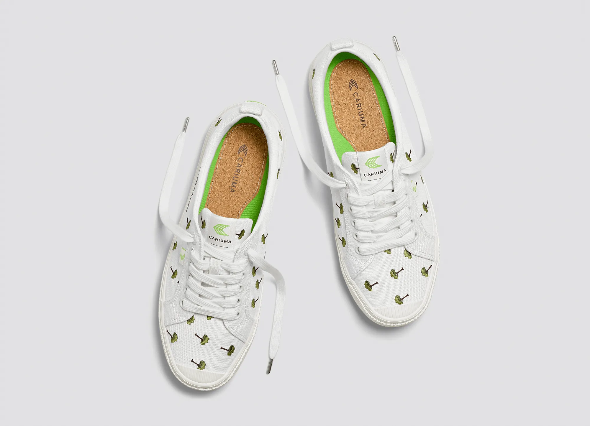 OCA Low Earth Day Embroidered Tree Off-White Canvas Sneaker Men