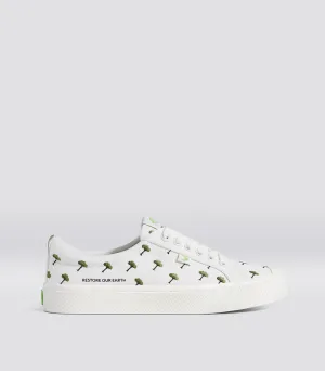OCA Low Earth Day Embroidered Tree Off-White Canvas Sneaker Men
