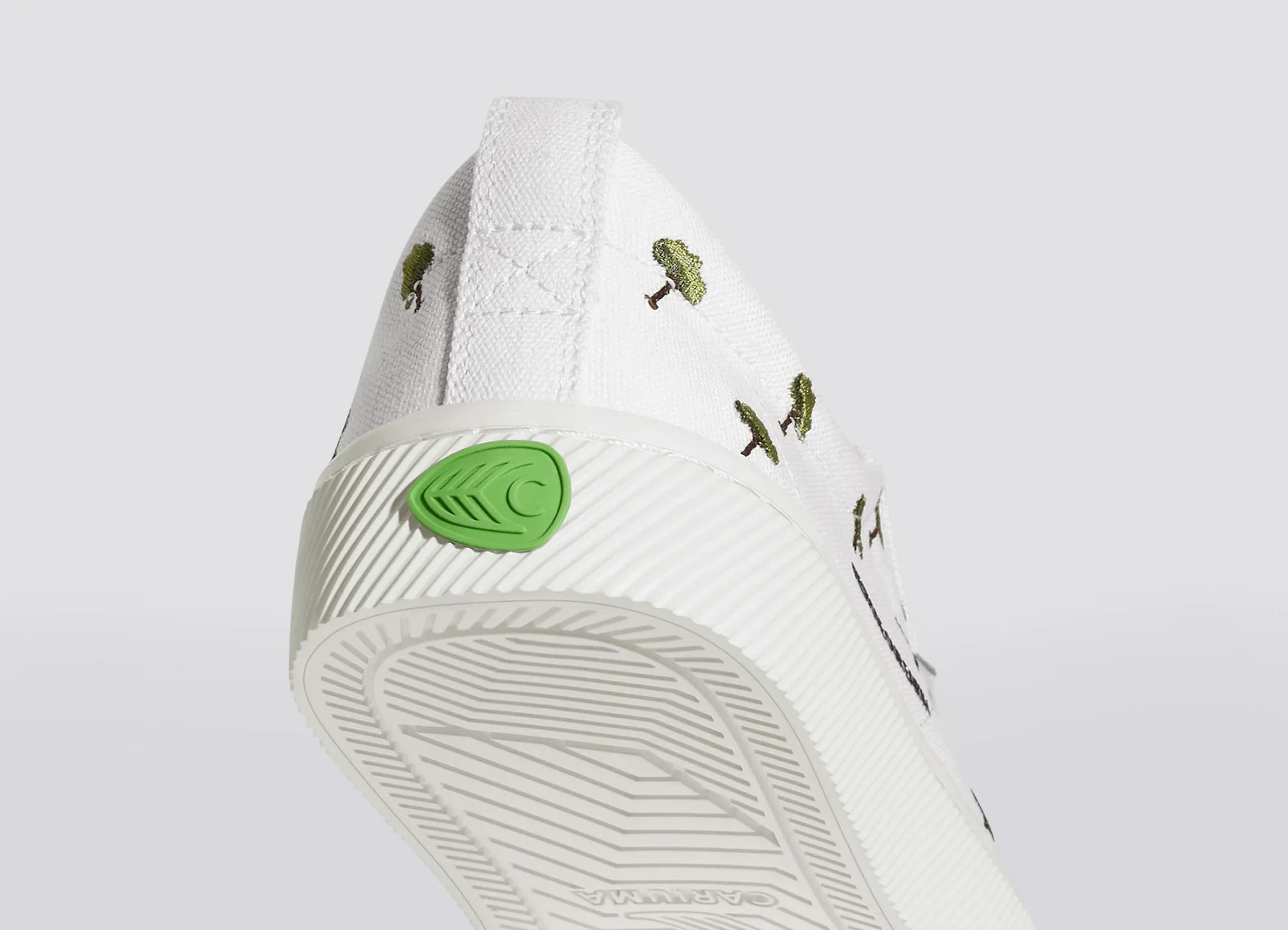 OCA Low Earth Day Embroidered Tree Off-White Canvas Sneaker Men