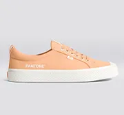 OCA Low Pantone Peach Fuzz Canvas Contrast Thread Sneaker Women