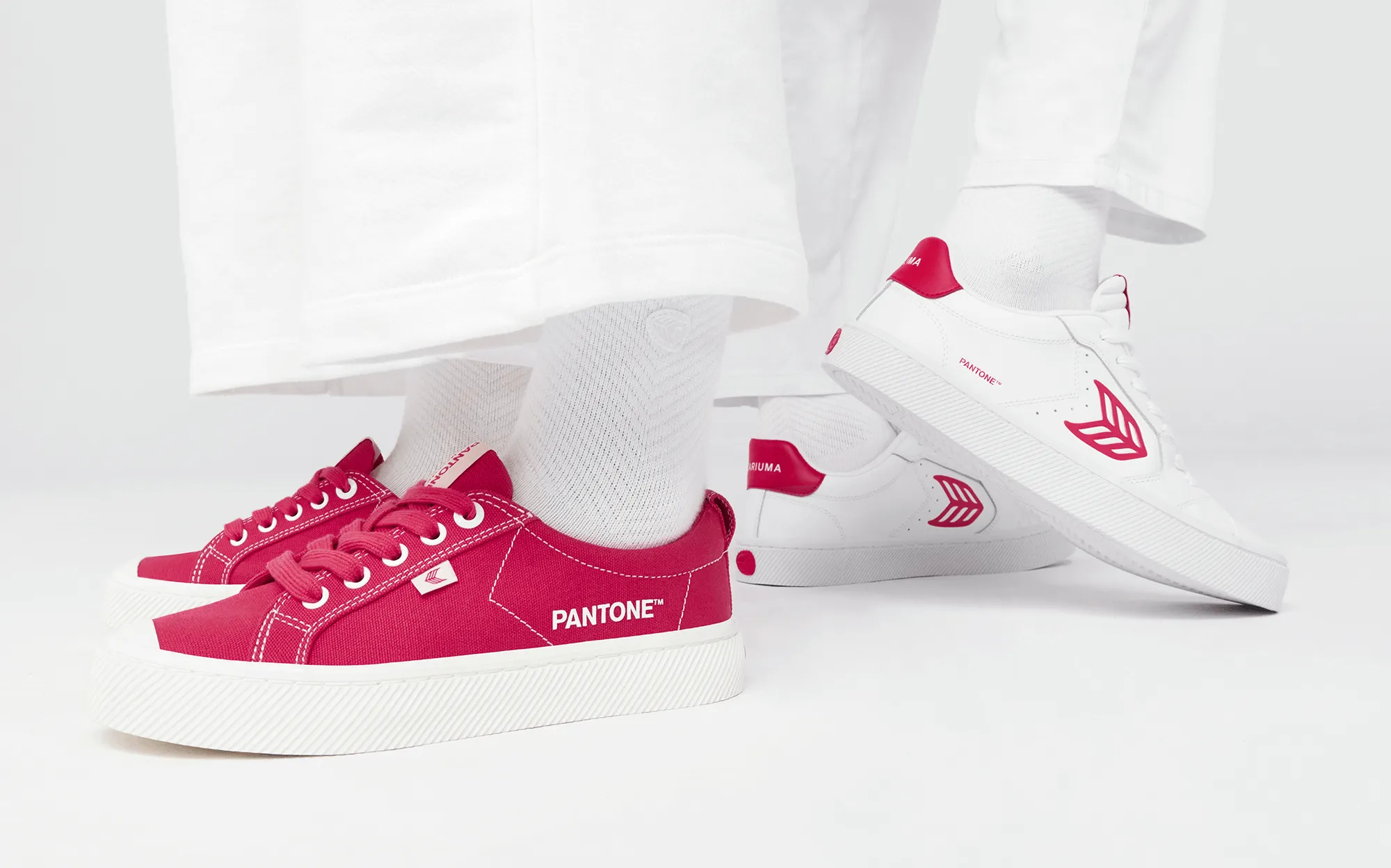 OCA Low Pantone Viva Magenta Canvas Contrast Thread Sneaker Women