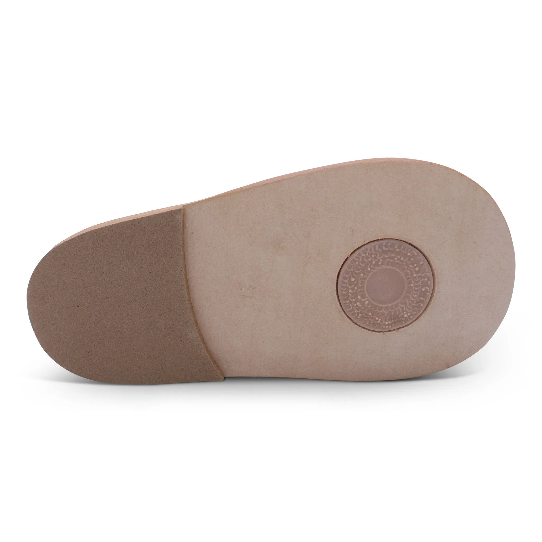'Olivia' Girls Nude Leather Open-Toe Sandals