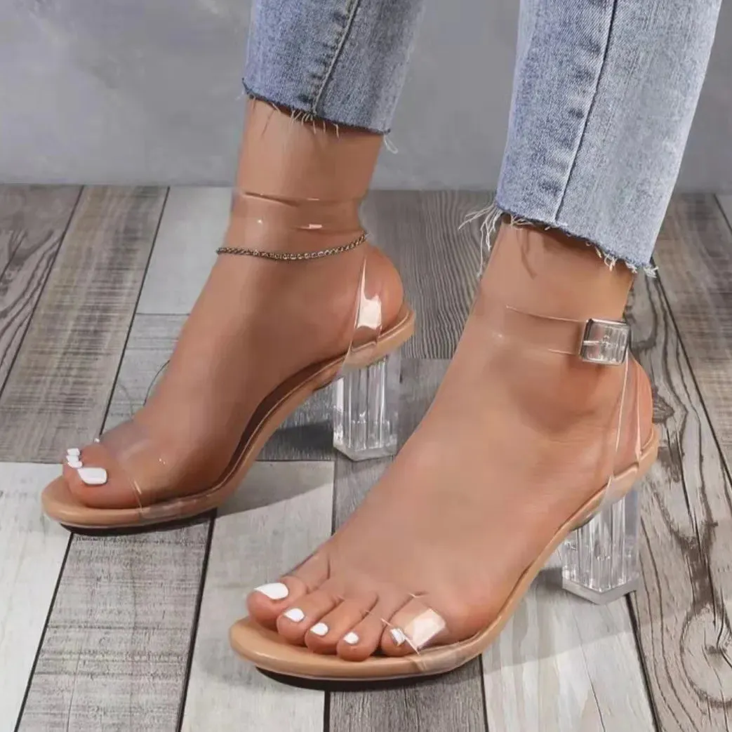 Open Toe Block Heels Sandals