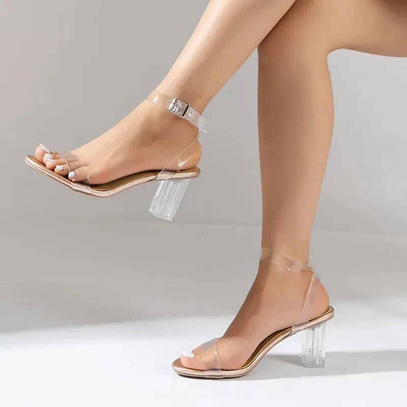 Open Toe Block Heels Sandals