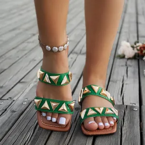 Open Toe Flats Sandals
