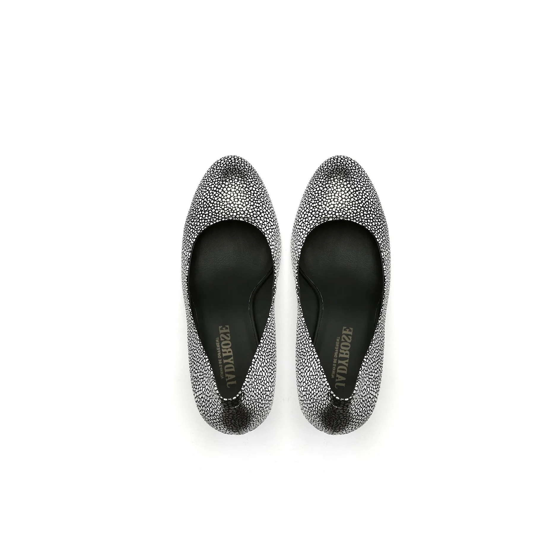 Open Triangle-Heel Leather Pump - Silver