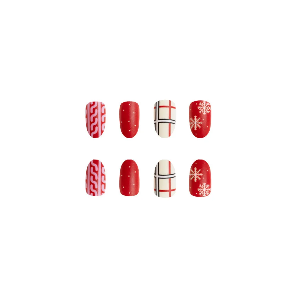 Oval Autumn  winter Christmas Snow Red