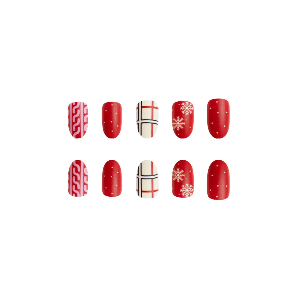 Oval Autumn  winter Christmas Snow Red