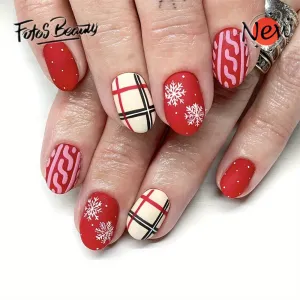 Oval Autumn  winter Christmas Snow Red