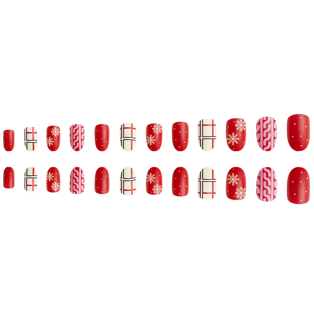 Oval Autumn  winter Christmas Snow Red