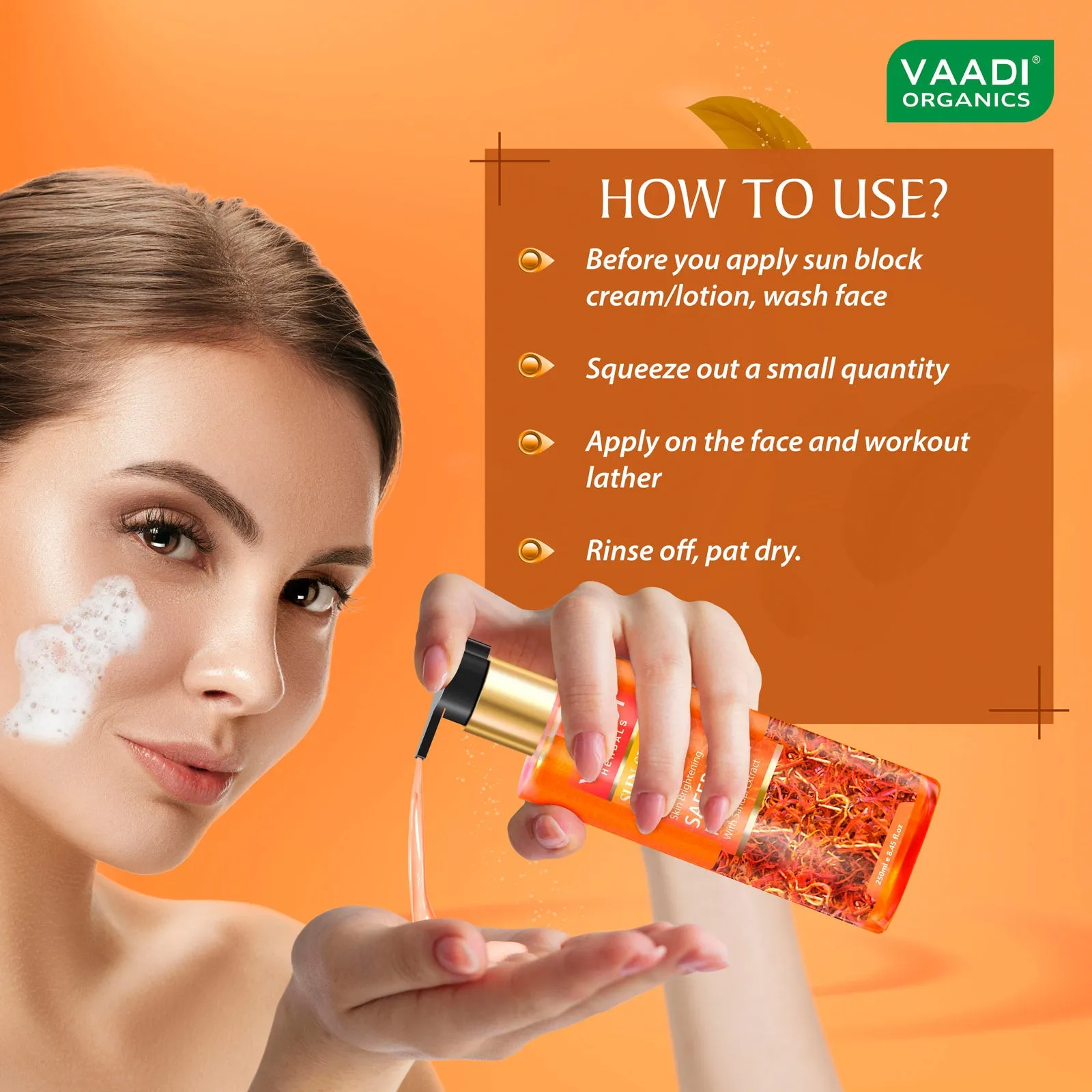 Pack of 2 Skin Whitening Saffron Face Wash With Sandal Extract (250 ml x 2)