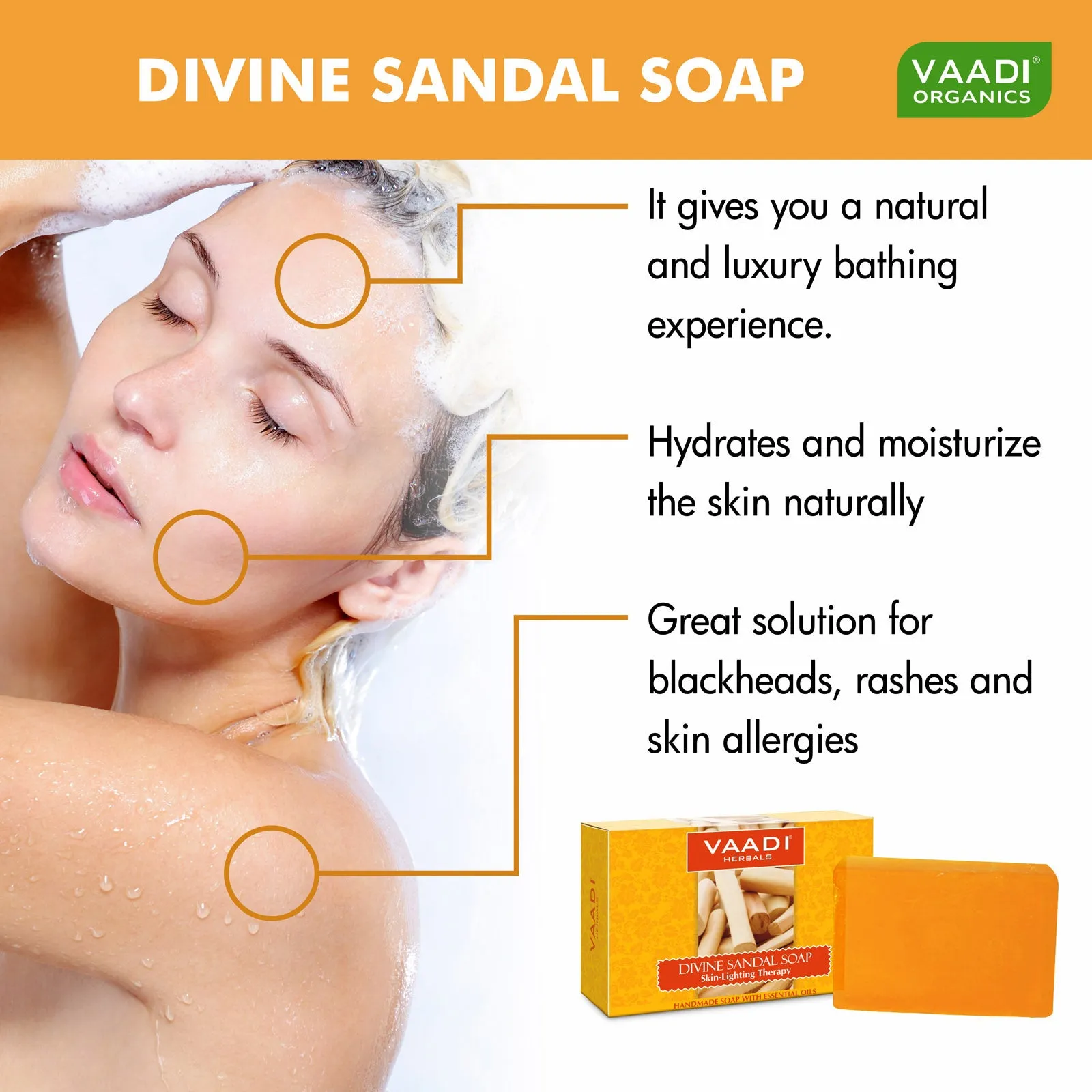 Pack of 3 Divine Sandal Soap with Saffron & Turmeric (75 gms x 3)
