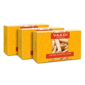 Pack of 3 Divine Sandal Soap with Saffron & Turmeric (75 gms x 3)