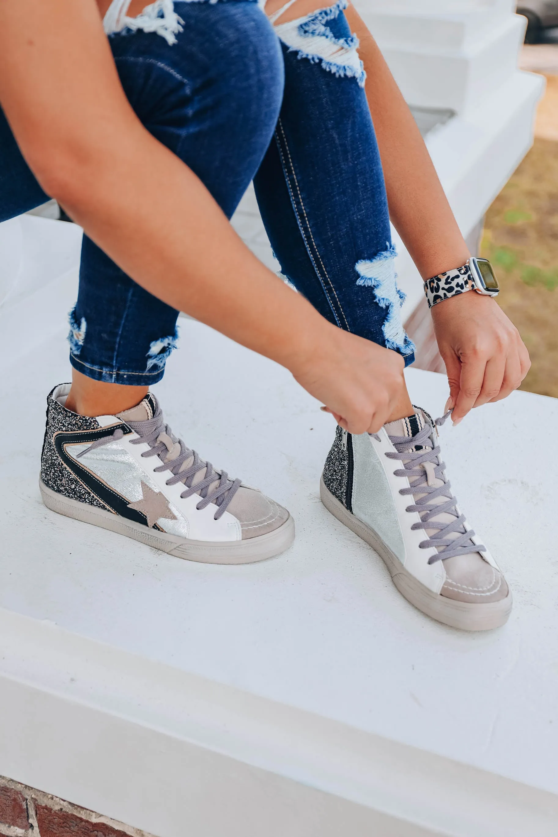 Passion High Top Sneaker by Shu Shop - Pewter