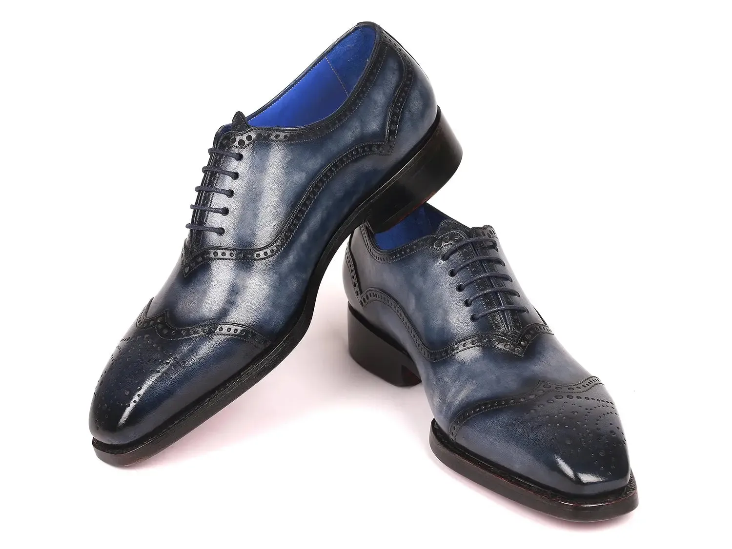 Paul Parkman Men's Goodyear Welted Oxford Shoes in Navy
