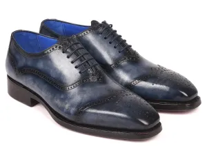 Paul Parkman Men's Goodyear Welted Oxford Shoes in Navy