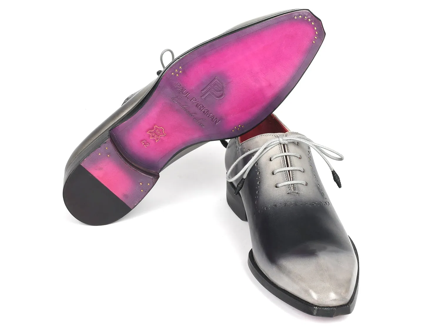 Paul Parkman Men's Hand-Painted Oxfords in Gray