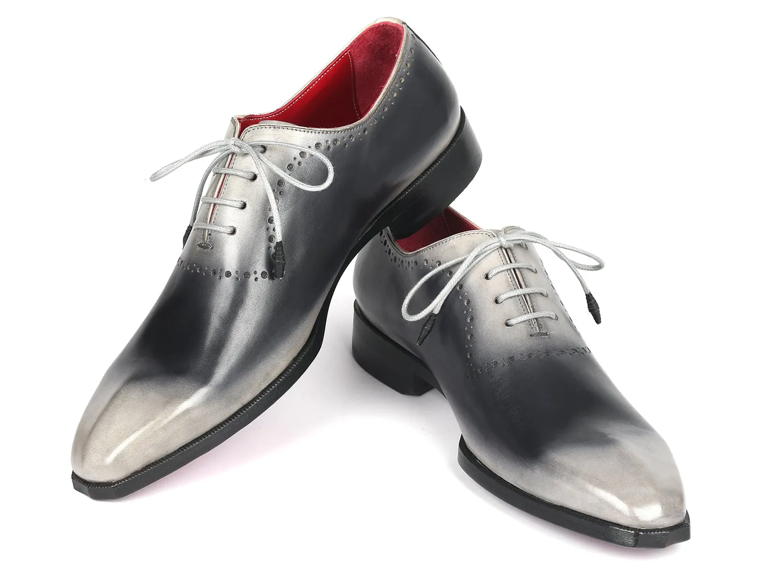 Paul Parkman Men's Hand-Painted Oxfords in Gray