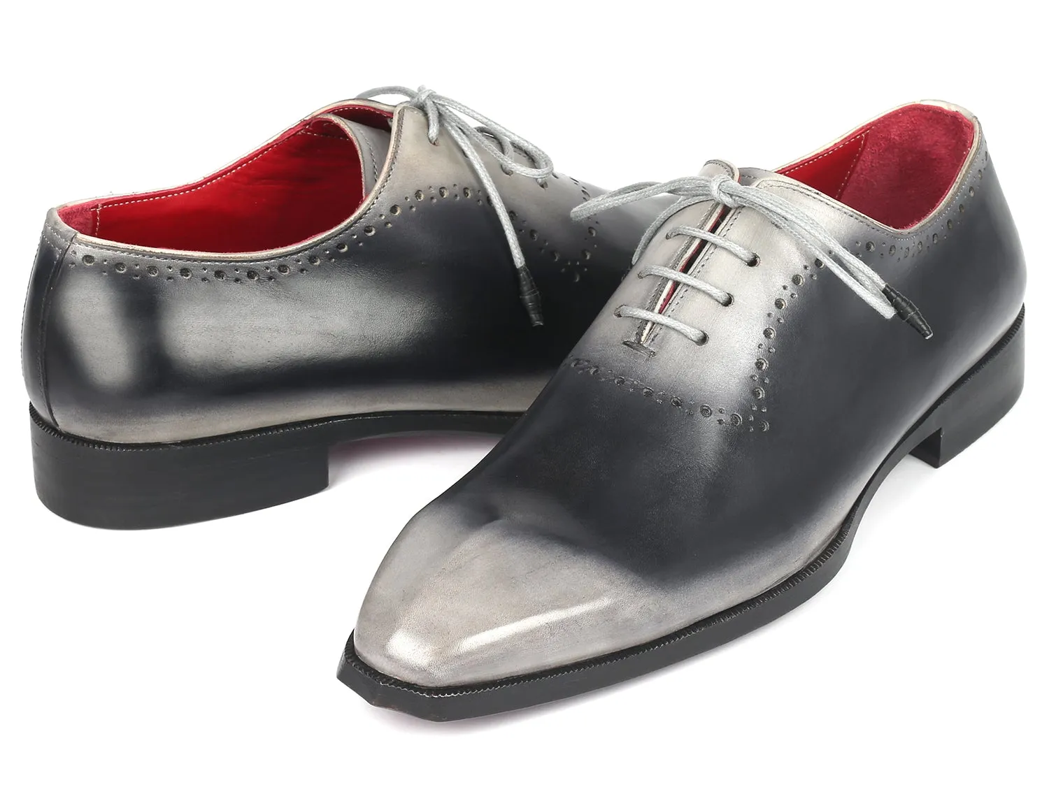 Paul Parkman Men's Hand-Painted Oxfords in Gray