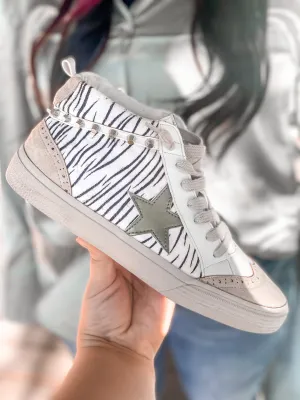Paulina Zebra Mid Top Sneaker