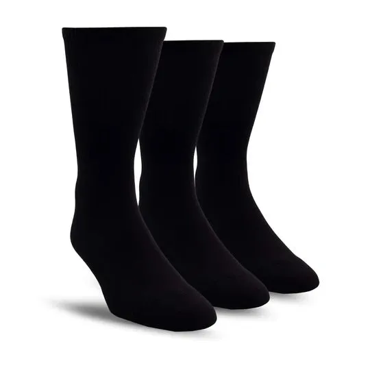 Perris Licensed FENDER "The Icon Back Tab" Large Crew Socks in Black (3-Pair)