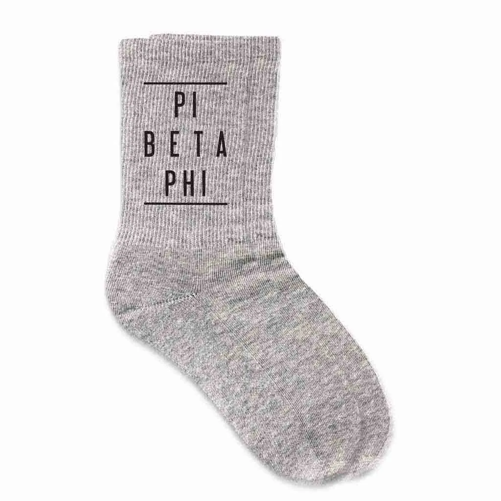 Pi Beta Phi Sorority Crew Socks