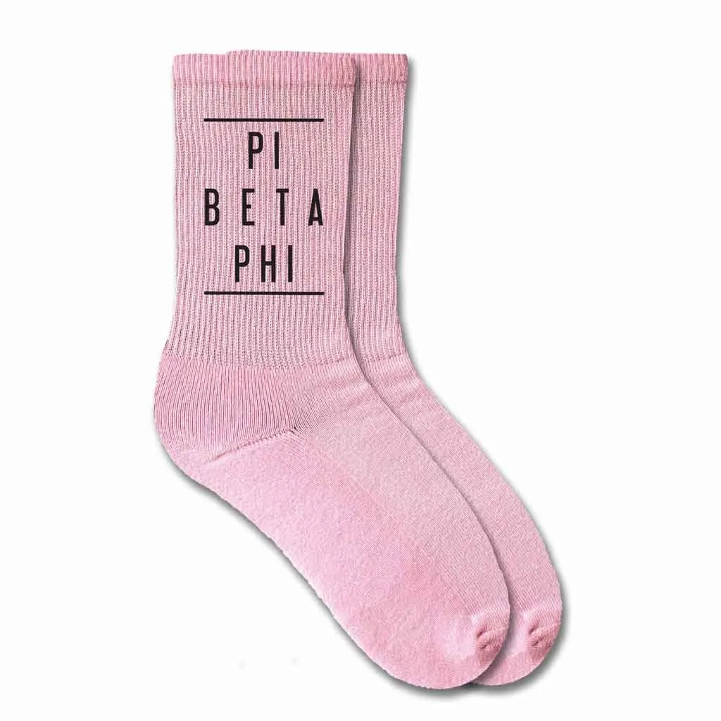 Pi Beta Phi Sorority Crew Socks