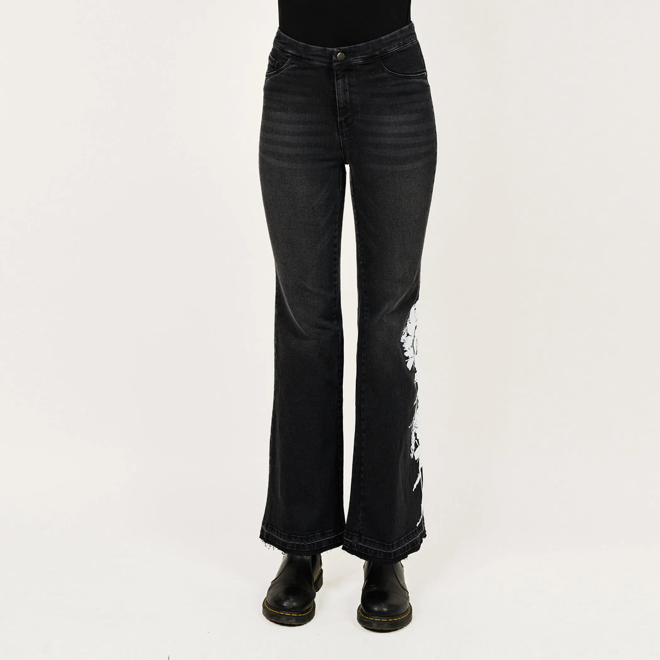 Placement Screen Print Leg Boot Cut