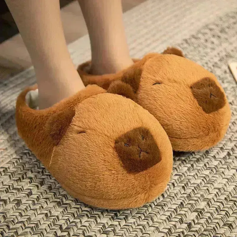 Plush Capybara Indoor Slippers