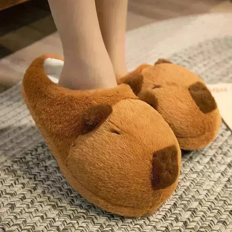 Plush Capybara Indoor Slippers
