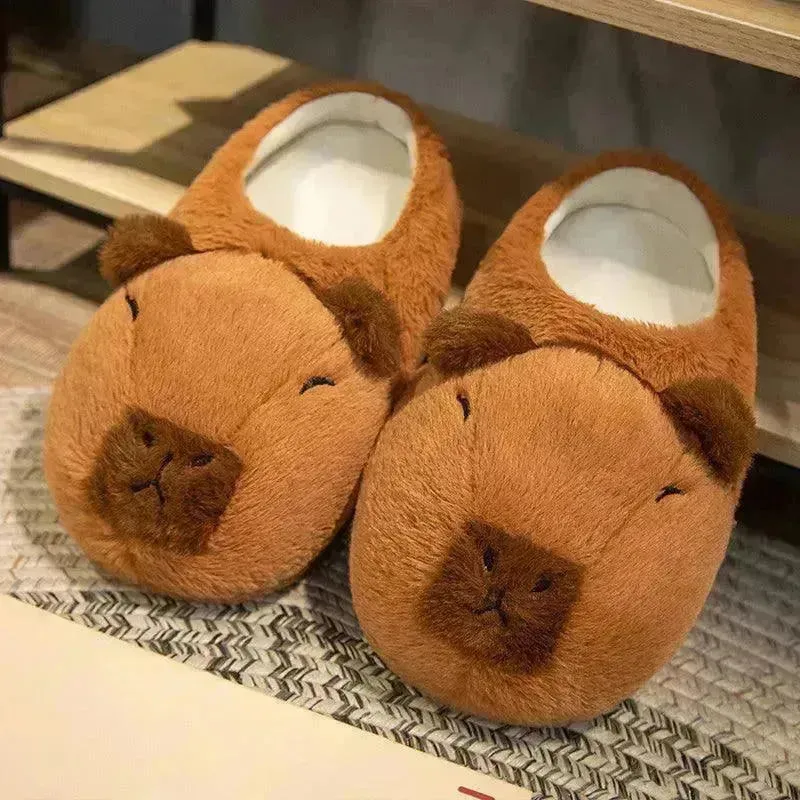 Plush Capybara Indoor Slippers