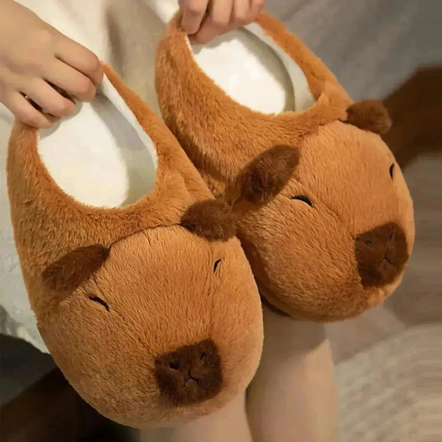 Plush Capybara Indoor Slippers