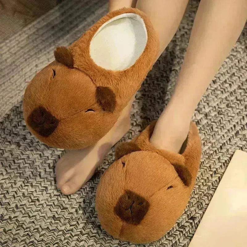 Plush Capybara Indoor Slippers