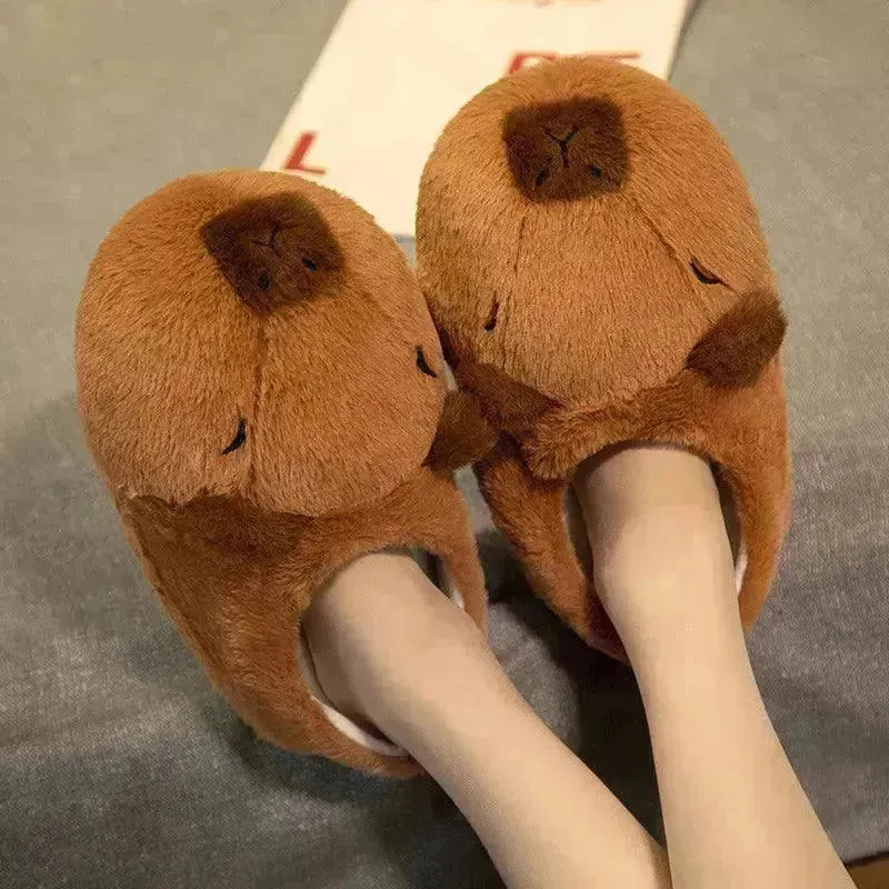 Plush Capybara Indoor Slippers